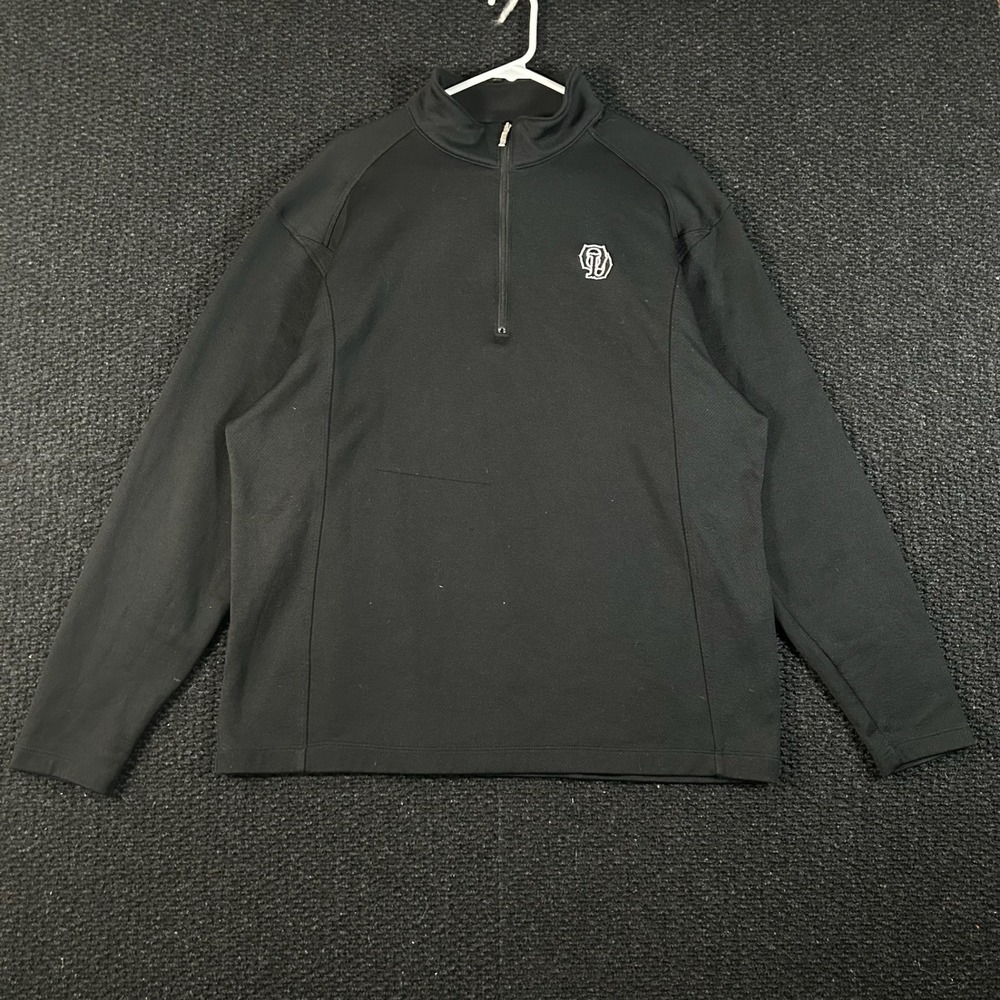 Nike Golf Black Quarter Zip OD Logo Athletic Active Sweater Men's Size‎ XL